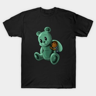 African American Boy and Teddy Bear T-Shirt